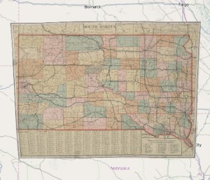 Highway map of SD in 1919.